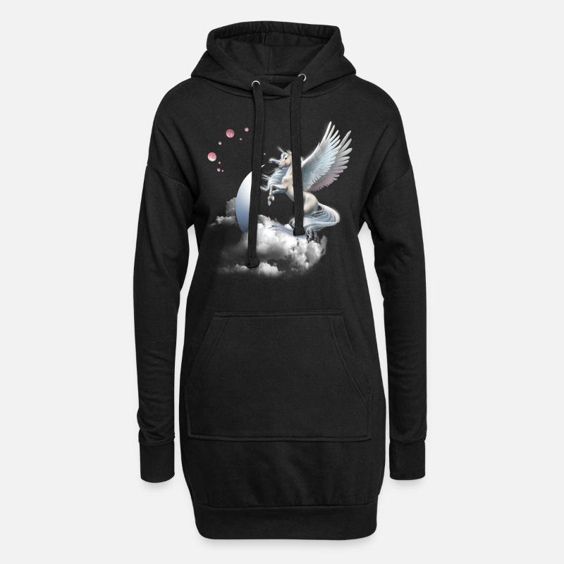 Einhorn Geschenk- Einhorn Tshirt - Hoodie-Kleid - Schwarz