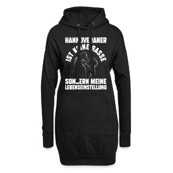 Pferd Reitsport Reiten Pferdesport Hannoveraner - Hoodie-Kleid - Schwarz - Vorne