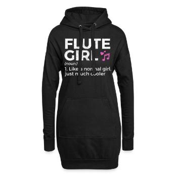 Flûte Flûte Musiciens Cuivres Musique - Sweat-shirt à capuche long Femme - noir - Devant