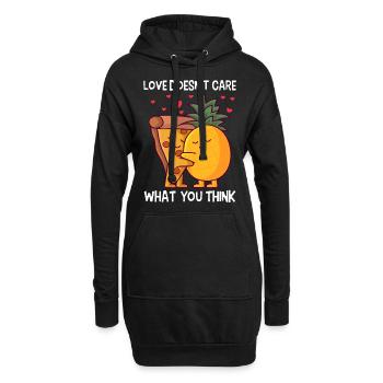 L’amour ne se soucie pas de ce que vous pensez Pizza Hawaii - Sweat-shirt à capuche long Femme - noir - Devant