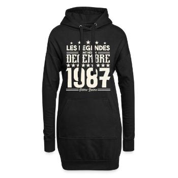 Les Légendes Sont Nés En Décembre 1987, Cadeau. - Sweat-shirt à capuche long Femme - noir - Devant