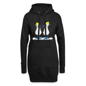Seevögel Blaufußtölpel - Hoodie-Kleid - Schwarz - Vorne