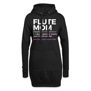 Flûte Flûte Musiciens Cuivres Musique - Sweat-shirt à capuche long Femme - noir - Devant