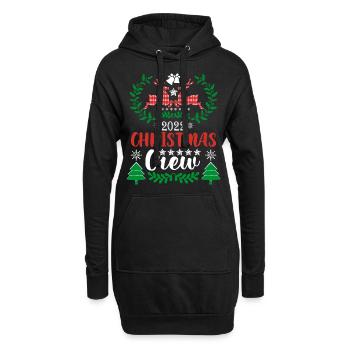Rentier Weihnachten Pullover - Hoodie-Kleid - Schwarz - Vorne