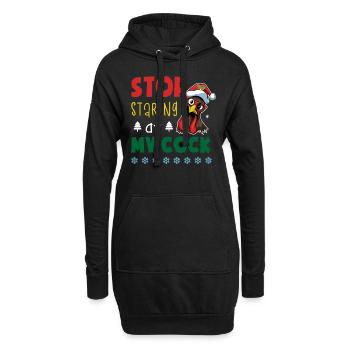 Cuisinier de Noël Thangsgiving Turquie - Sweat-shirt à capuche long Femme - noir - Devant