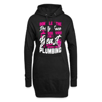 Plombier de plomberie femme Ne laissez pas - Sweat-shirt à capuche long Femme - noir - Devant