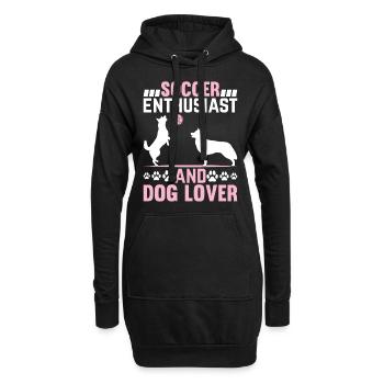 Passionné de soccer et amoureux des chiens - Joueur de soccer D - Sweat-shirt à capuche long Femme - noir - Devant