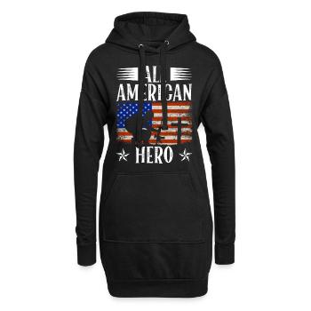 All American Hero July 4 Soldier Independence Day - Hoodie Dress - black - Front
