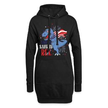 Ameri Saurus Rex 4 juillet Dinosaure Indépendance - Sweat-shirt à capuche long Femme - noir - Devant