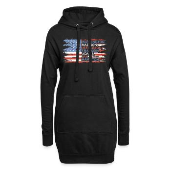 Washington, Madison 4 juillet Héros - Sweat-shirt à capuche long Femme - noir - Devant