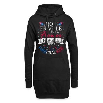 Nicht Zerbrechlich Wie Eine Blume 4. Juli - Hoodie-Kleid - Schwarz - Vorne