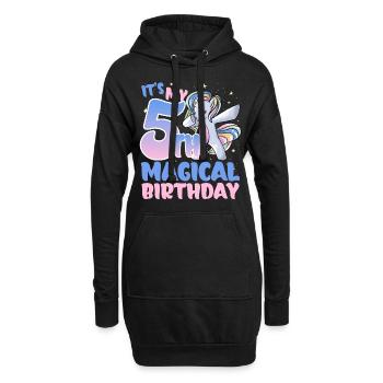 Es Ist Mein 5. Magischer Geburtstag - Hoodie-Kleid - Schwarz - Vorne