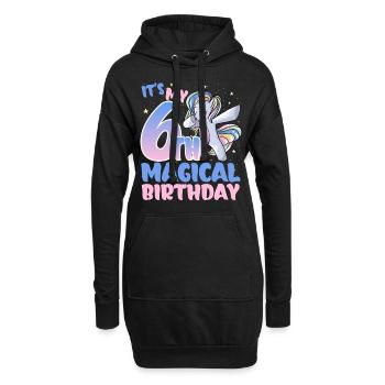 C’est mon 6ème anniversaire magique - Sweat-shirt à capuche long Femme - noir - Devant