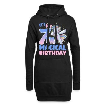 C’est mon 7ème anniversaire magique - Sweat-shirt à capuche long Femme - noir - Devant