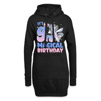 Es Ist Mein 9. Magischer Geburtstag - Hoodie-Kleid - Schwarz - Vorne