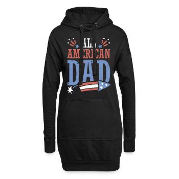 All American Dad 4. Juli Feuerwerkskörper - Hoodie-Kleid - Schwarz - Vorne