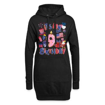It's my 9th birthday Eagle July 4th - Hoodie Dress - black - Front
