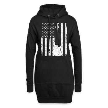 Musicien de guitare basse - Sweat-shirt à capuche long Femme - noir - Devant