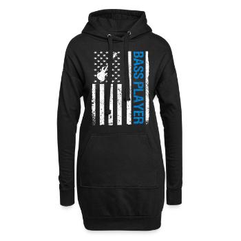 Musicien de guitare basse - Sweat-shirt à capuche long Femme - noir - Devant