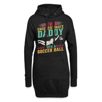Ne sous-estimez jamais papa avec un ballon de football - Soc - Sweat-shirt à capuche long Femme - noir - Devant