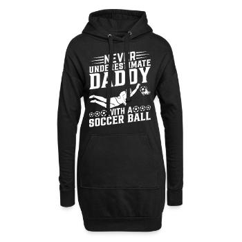 Ne sous-estimez jamais papa avec un ballon de football - Soc - Sweat-shirt à capuche long Femme - noir - Devant
