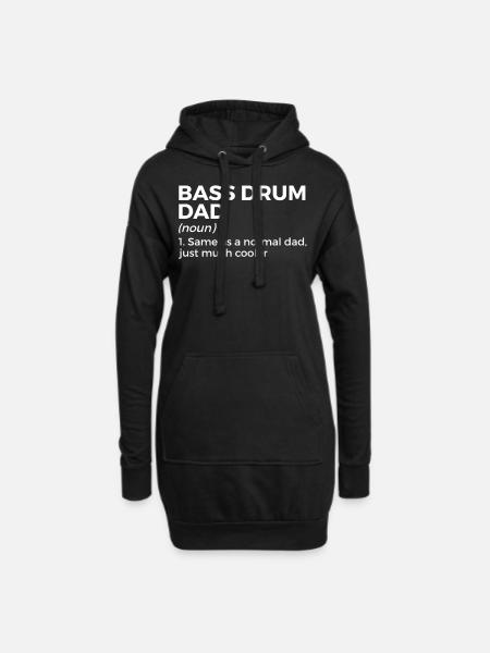 Bass Drum Musician - Hoodie Dress - black