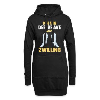 Zwillingsgeschwister Braver Zwilling Zwillinge - Hoodie-Kleid - Schwarz - Vorne