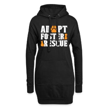 Animal Rescue Adopt Foster Adoption Animal Rescuer - Hoodie-Kleid - Schwarz - Vorne