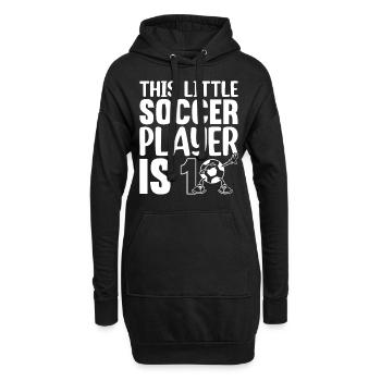 Anniversaire de football - Ce petit joueur de football a 10 ans - Sweat-shirt à capuche long Femme - noir - Devant