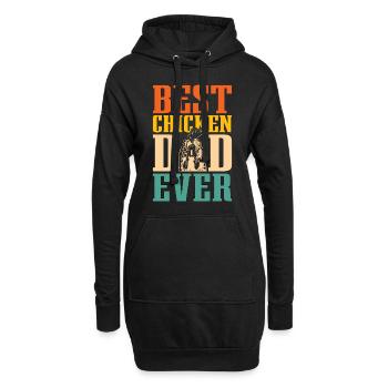 Cock Best Chicken Dad Retro Cocks Cock Lover - Hoodie-Kleid - Schwarz - Vorne