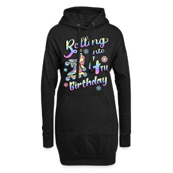 Rolling Into 4th Birthday Roller Skater Inline - Sweat-shirt à capuche long Femme - noir - Devant