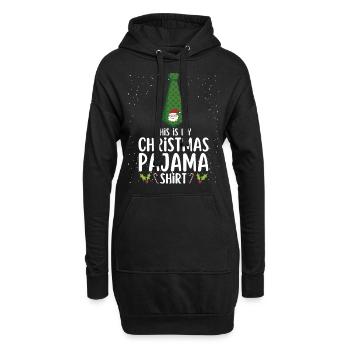 Weihnachten Pyjama Schlafanzug Schlafshirt - Hoodie-Kleid - Schwarz - Vorne