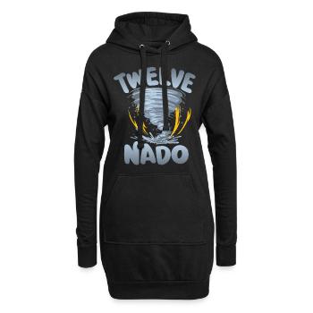 Avertissement Ten-nado 12e anniversaire | Tornade - Sweat-shirt à capuche long Femme - noir - Devant