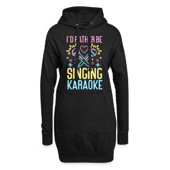 Karaoké Chanteur Années 80 Rétro I’d - Sweat-shirt à capuche long Femme - noir - Devant
