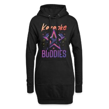 Karaoke Singer Friends Besties 80s - Hoodie-Kleid - Schwarz - Vorne