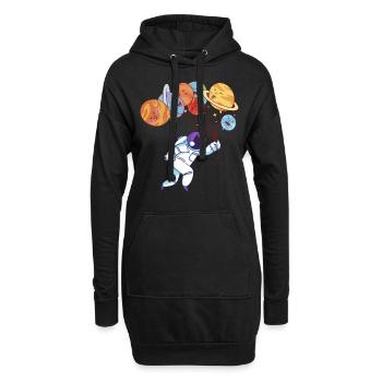 Aerospace Solar System Planets Funny Astronaut - Hoodie Dress - black - Front