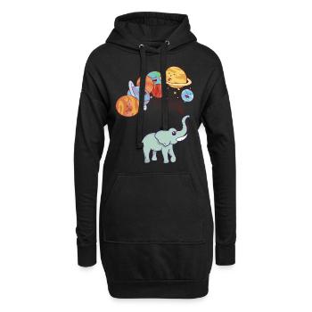 Aérospatiale Système solaire Planètes Drôle Espace Elephan - Sweat-shirt à capuche long Femme - noir - Devant