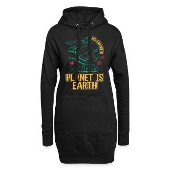 My Favorite Planet Is Earth - Solar System Planets - Hoodie-Kleid - Schwarz - Vorne