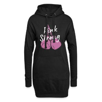 Cadeau Cancer du sein Cancer du sein Rose - Sweat-shirt à capuche long Femme - noir - Devant