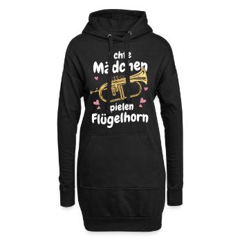 Flügelhorn Flügelhornist Horn Instrument - Hoodie-Kleid - Schwarz - Vorne
