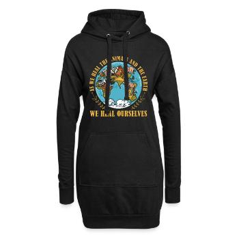 Animal Welfare As We Heal Adoption Animal Worker - Hoodie-Kleid - Schwarz - Vorne