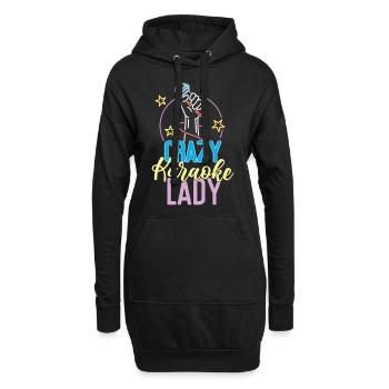 Karaoke Singer 80s Retro Crazy - Hoodie-Kleid - Schwarz - Vorne