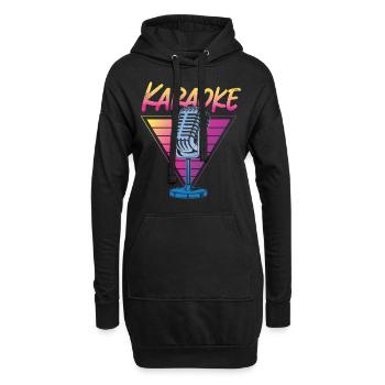 Karaoke Singer Retro 80s 90s - Hoodie-Kleid - Schwarz - Vorne