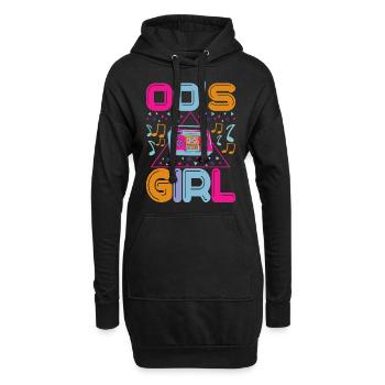 90er Jahre 90s 90er Party - Hoodie-Kleid - Schwarz - Vorne