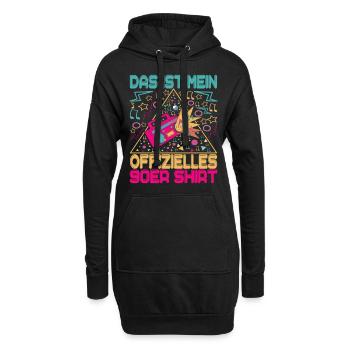 90er Jahre 90s 90er Party - Hoodie-Kleid - Schwarz - Vorne