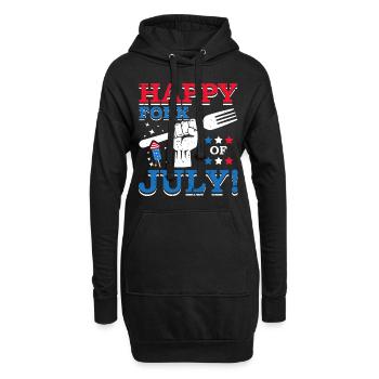 Happy Fork Of July Firecracker 4. Juli - Hoodie-Kleid - Schwarz - Vorne