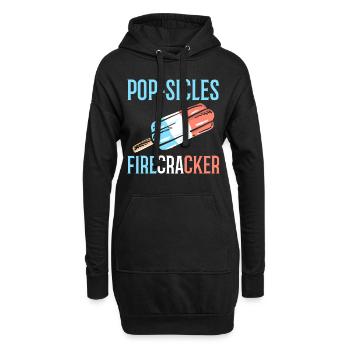 Eis Feuerwerkskörper 4. Juli Unabhängigkeitstag - Hoodie-Kleid - Schwarz - Vorne
