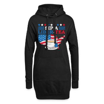 Sip A Liber-tee 4. Juli Teetrinker Independence - Hoodie-Kleid - Schwarz - Vorne