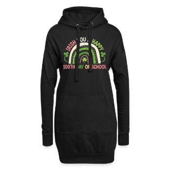 Irish You A Happy 100th Day Of School Grünes - Hoodie-Kleid - Schwarz - Vorne