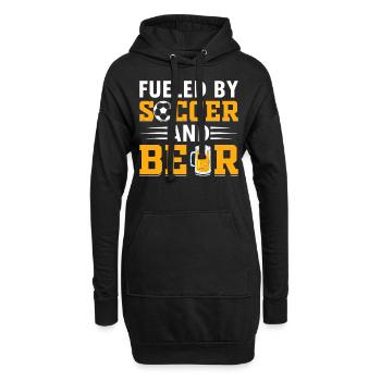 Soccer Lover - Fueled By Soccer And Beer - Soccer - Hoodie-Kleid - Schwarz - Vorne